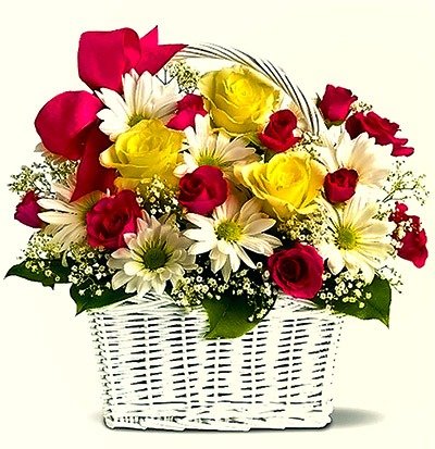Basket Of Mixed Seasonal Flowers